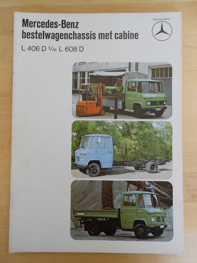 Mercedes 406 408 508 608 Brochure 1974 - 406D 508D 608D, Zo goed als nieuw, Mercedes-Benz, Mercedes, Ophalen of Verzenden