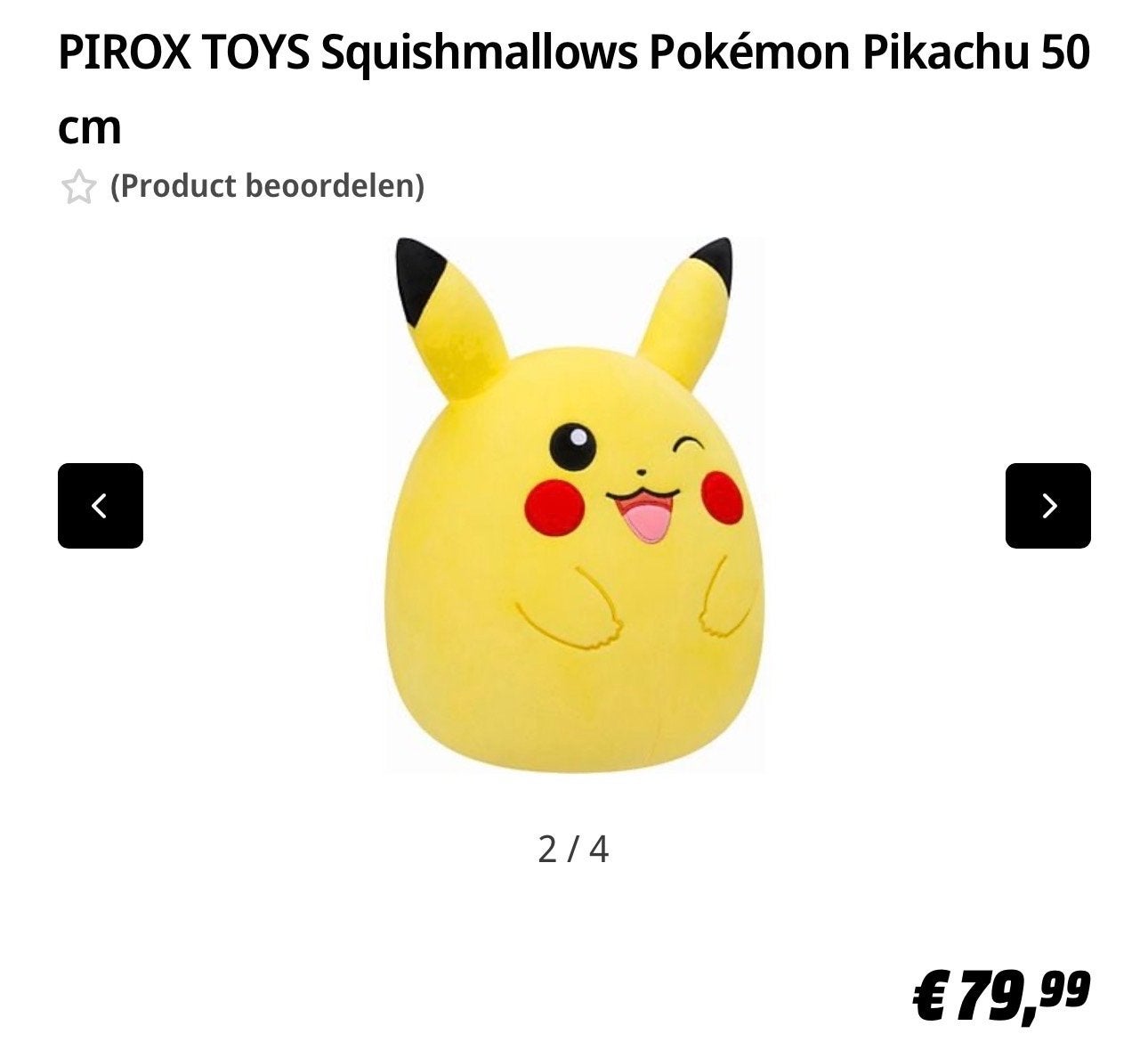 Grote Pikachu Squishmallow Knuffel 50 cm, Ophalen, Geel, Overige typen, Zo goed als nieuw