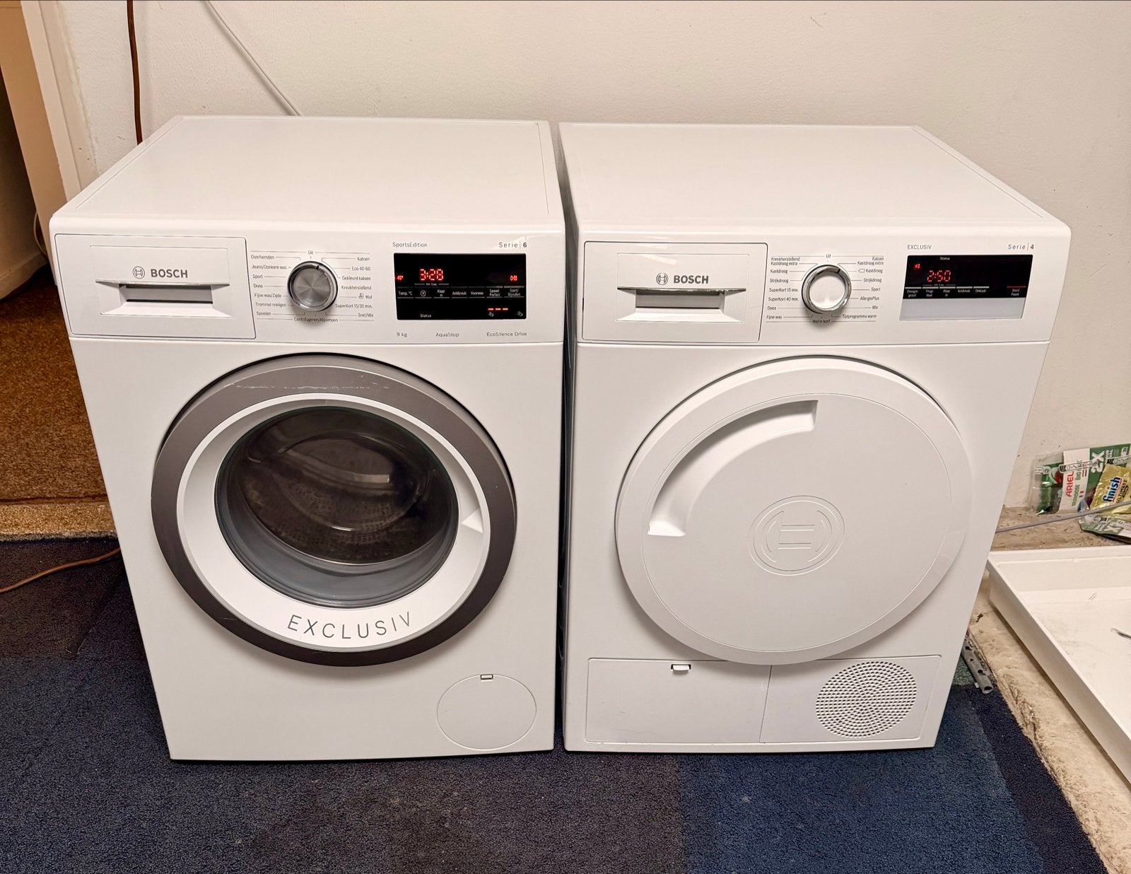 Set Bosch Wasmachine Serie 6 (9kg) en Bosch Droger Serie 4, Bosch, Www.bosch.com, 8 tot 10 kg, Germany