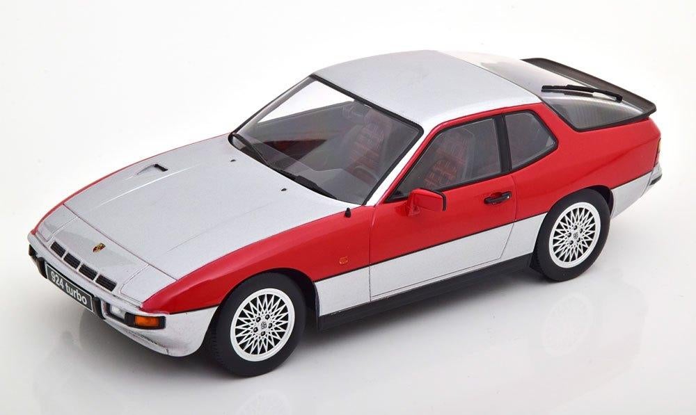 Porsche 924 Turbo Zilver/Rood KK Scale 1:18, Hobby en Vrije tijd, Modelauto's | 1:18, Ophalen of Verzenden, Nieuw, Auto, Overige merken