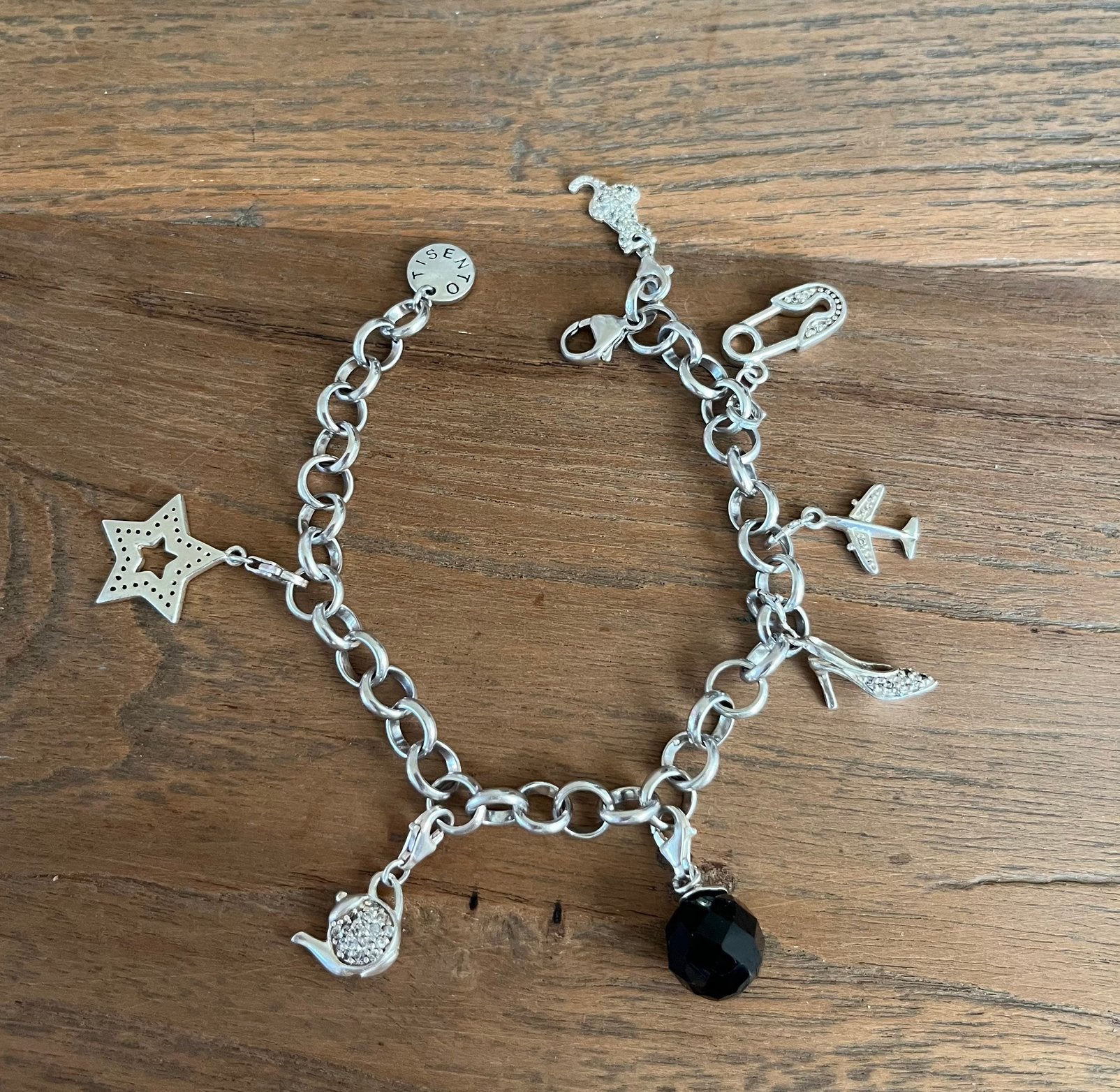 KOOPJE!! Zilveren TISENTO BEDELARMBAND, Verzenden, Zo goed als nieuw, Met bedels of kralen, Zilver