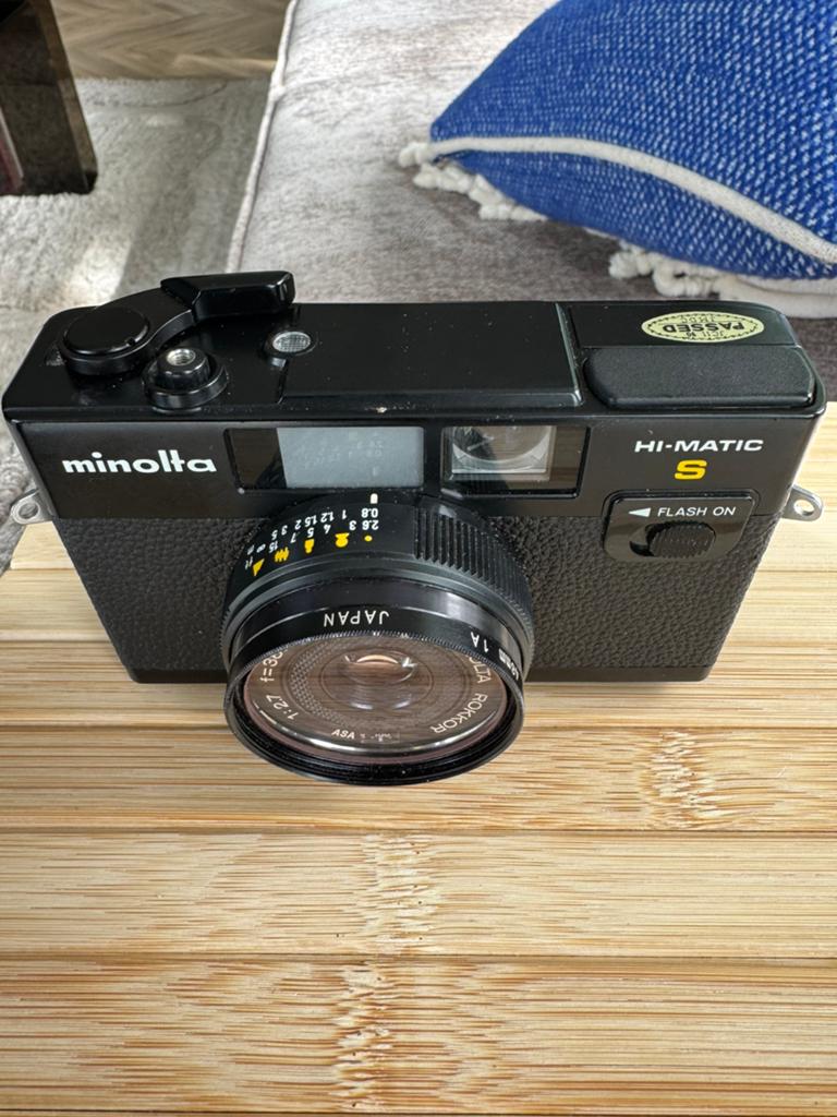 Minolta HI-MATIC S analoge camera – vintage, Audio, Tv en Foto, Fotocamera's Analoog, Ophalen of Verzenden, Gebruikt, Spiegelreflex
