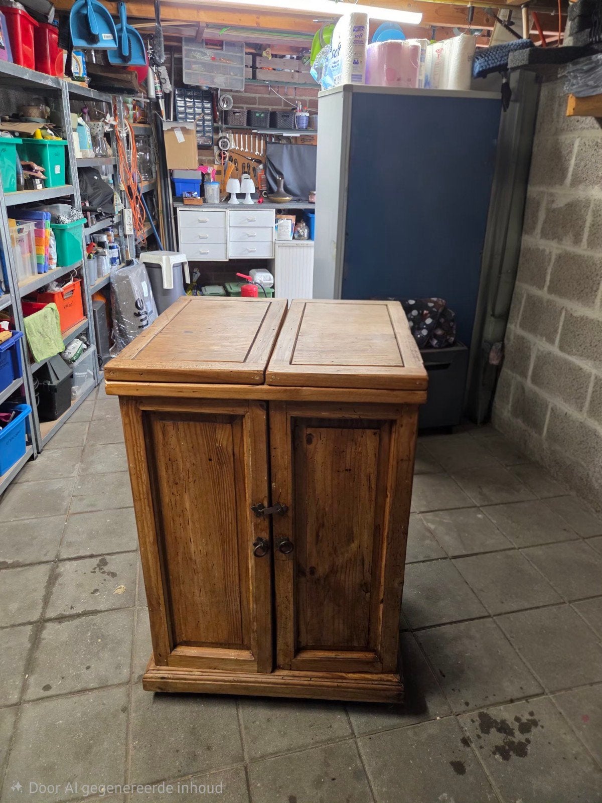 Houten barkast / barmeubel met opklapbaar blad, Huis en Inrichting, Ophalen, Gebruikt