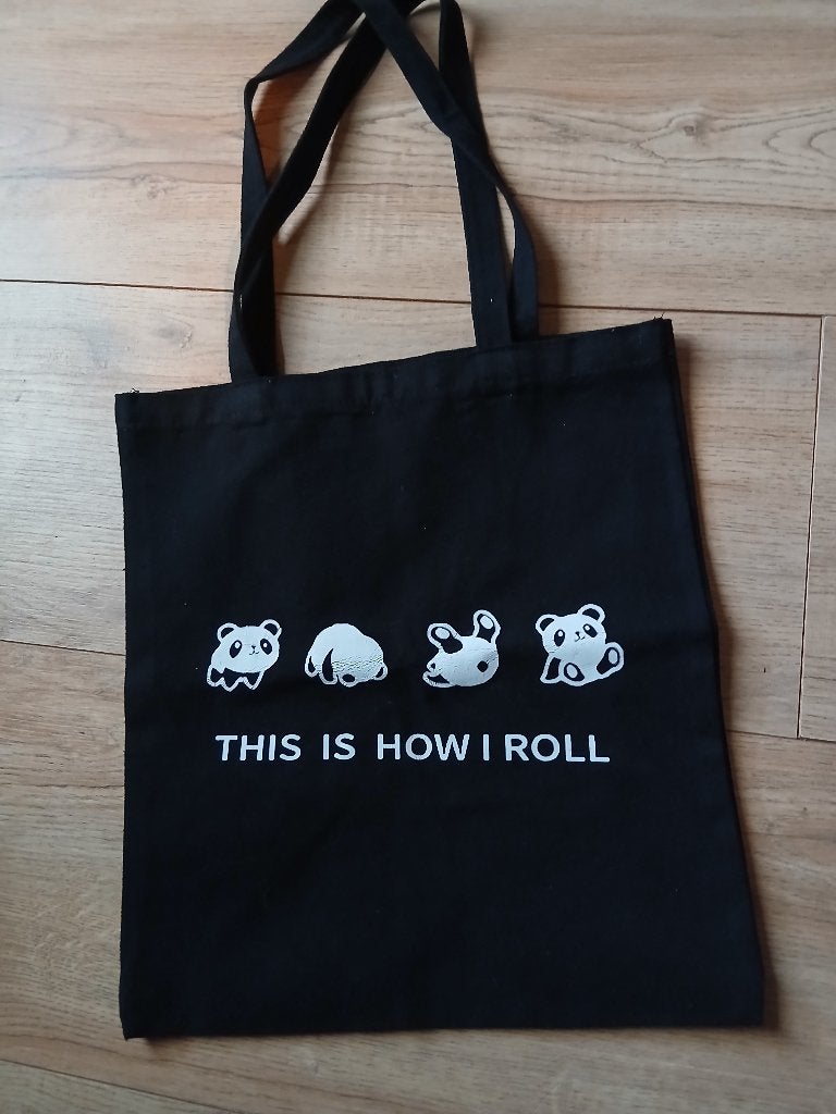Tote bag Panda's, Ophalen of Verzenden, Zo goed als nieuw, Zwart
