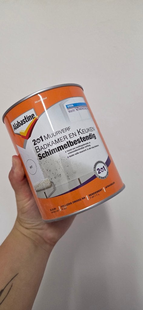 Albastine 2 in 1 muurverf badkamer en keuken, Ophalen, Wit, Nieuw, Verf