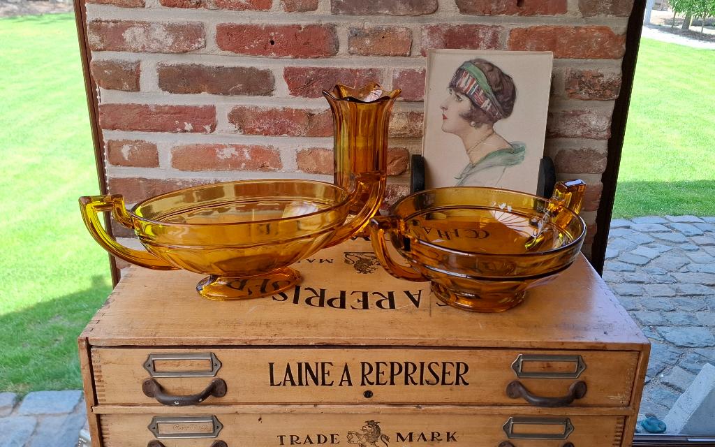 Val Saint Lambert coupe - fruitschaal / Tsjechische vaas, Antiek en Kunst, Antiek | Glas en Kristal, Ophalen of Verzenden