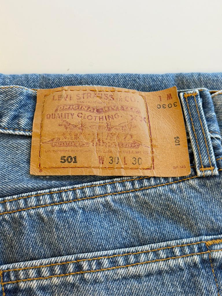Vintage Levi’s 501 Jeans W30 L30 blauw spijker Denim heren, Blauw, W32 (confectie 46) of kleiner, Ophalen of Verzenden, Zo goed als nieuw