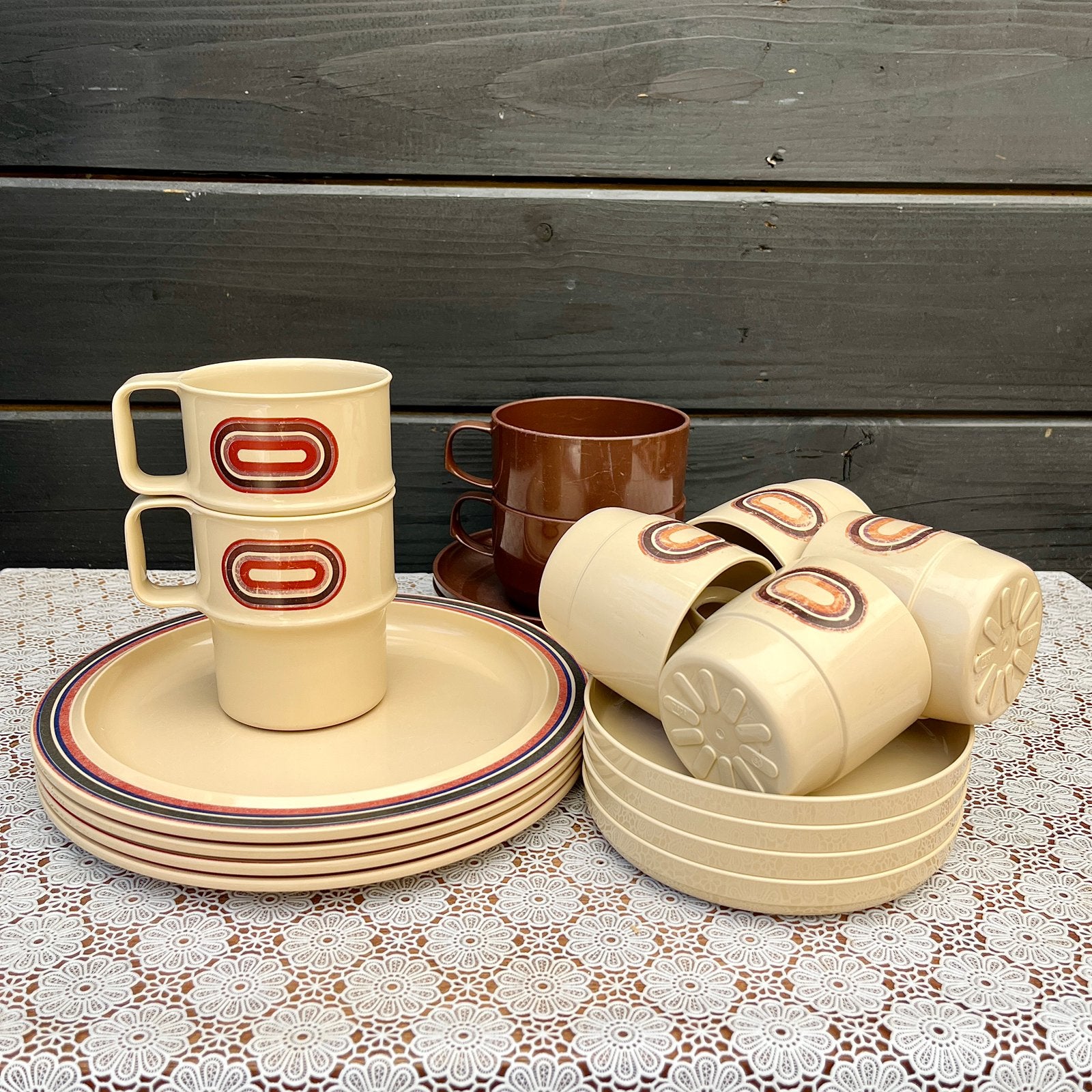Vintage Mepal camping servies door Koen de Winter, Kunststof, Gebruikt, Mepal, Vintage