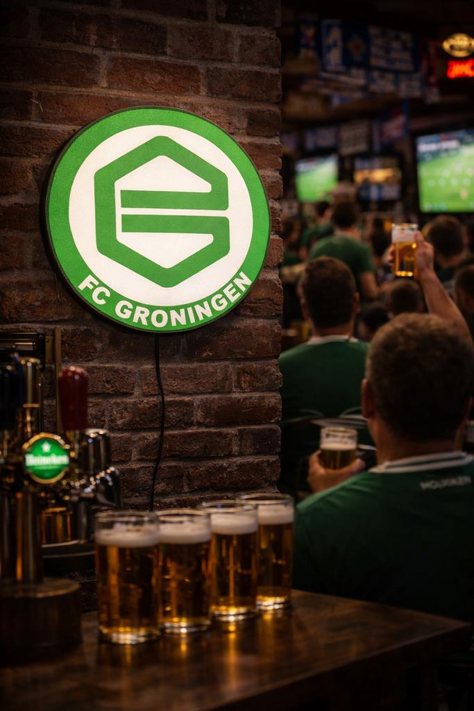 FC Groningen LED lamp - Nieuw, Groen, Overige stijlen, Nieuw, Kunststof