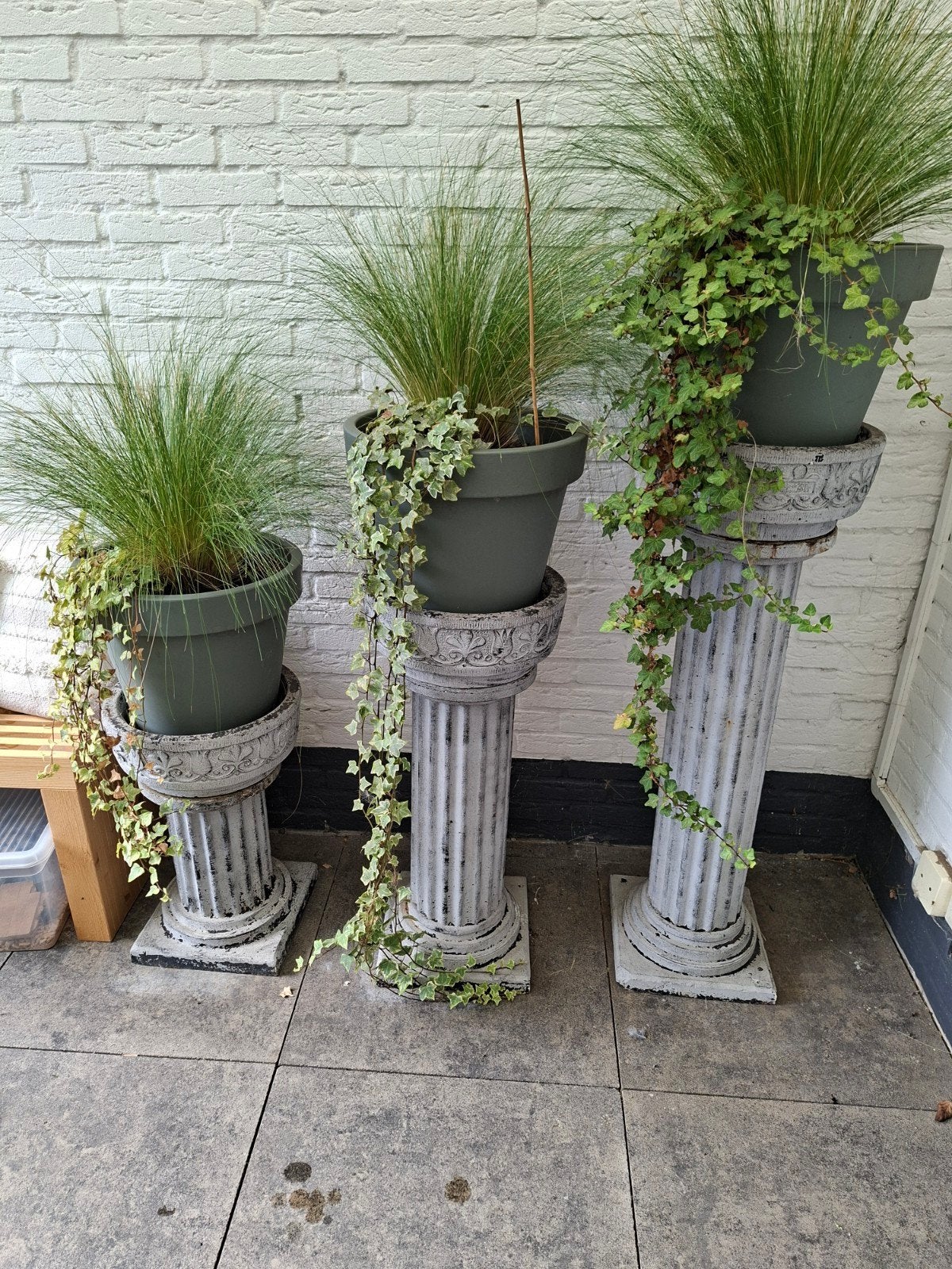 Stenen zuilen, Ophalen, Balkon, Rond, Beton