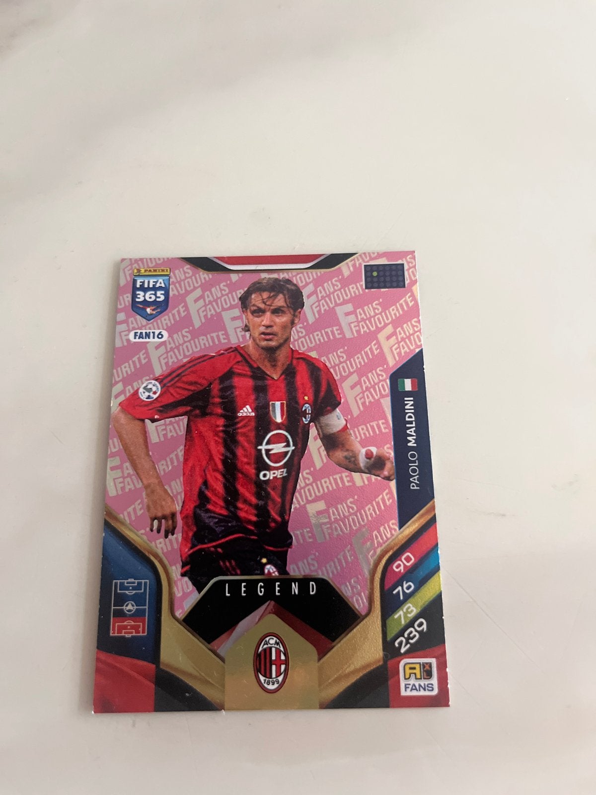 Panini FIFA 365 Paolo Maldini Legend kaart, Ophalen of Verzenden, Zo goed als nieuw, Buitenlandse clubs, Spelerskaart