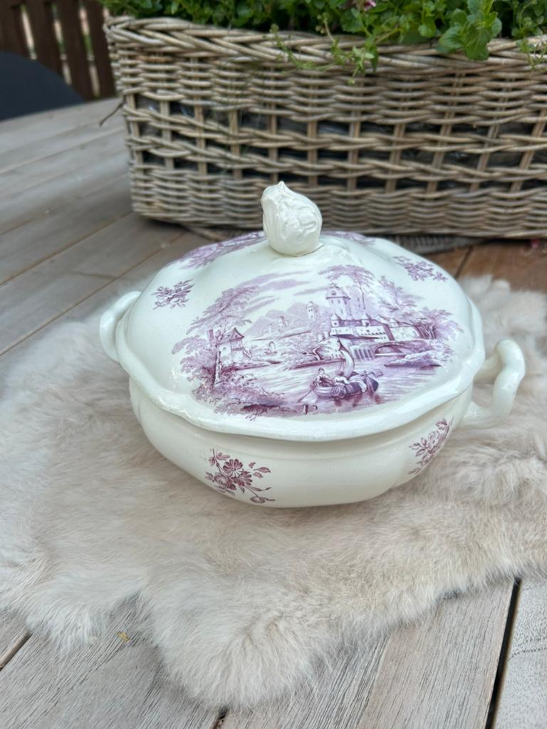 Wedgwood Etruria terrine lila izgst, Antiek en Kunst, Antiek | Servies los, Ophalen