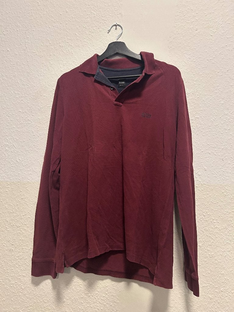 Bordeauxrode Hugo boss trui slim fit maat L, Verzenden, Zo goed als nieuw, Rood, BOSS Hugo Boss