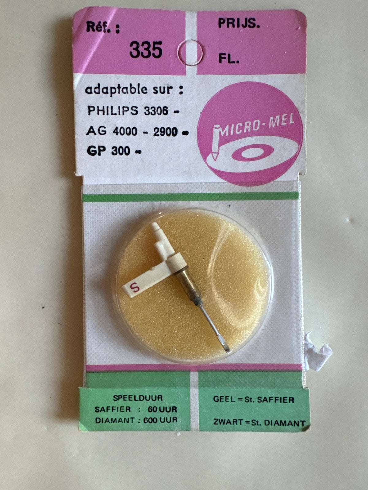 Micro-Mel Naald 335 voor Platenspelers (Nieuw), Audio, Tv en Foto, Ophalen of Verzenden, Nieuw, Platenspeler-onderdeel, Overige merken