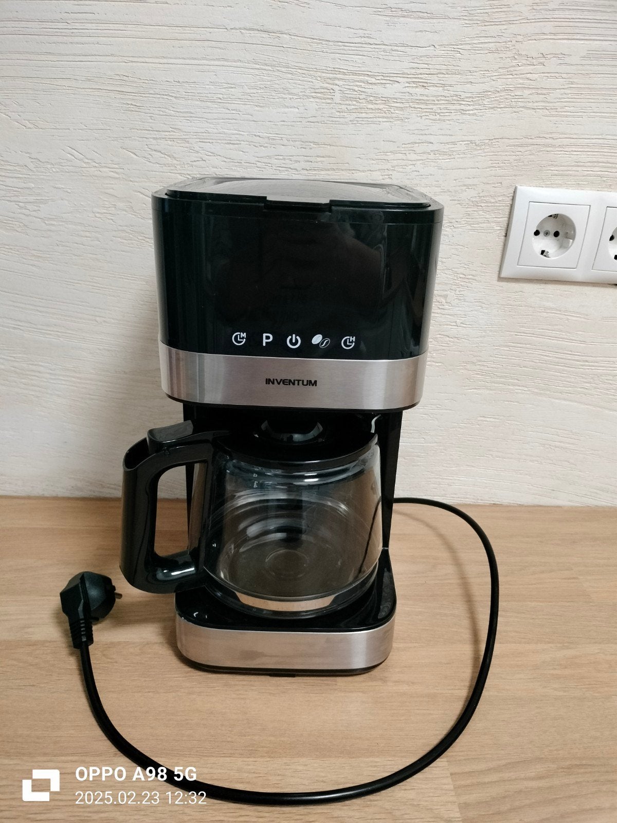 Inventum koffiezetapparaat - Zwart/RVS, Witgoed en Apparatuur, Koffiemachine, Gemalen koffie, Ophalen of Verzenden, Zo goed als nieuw