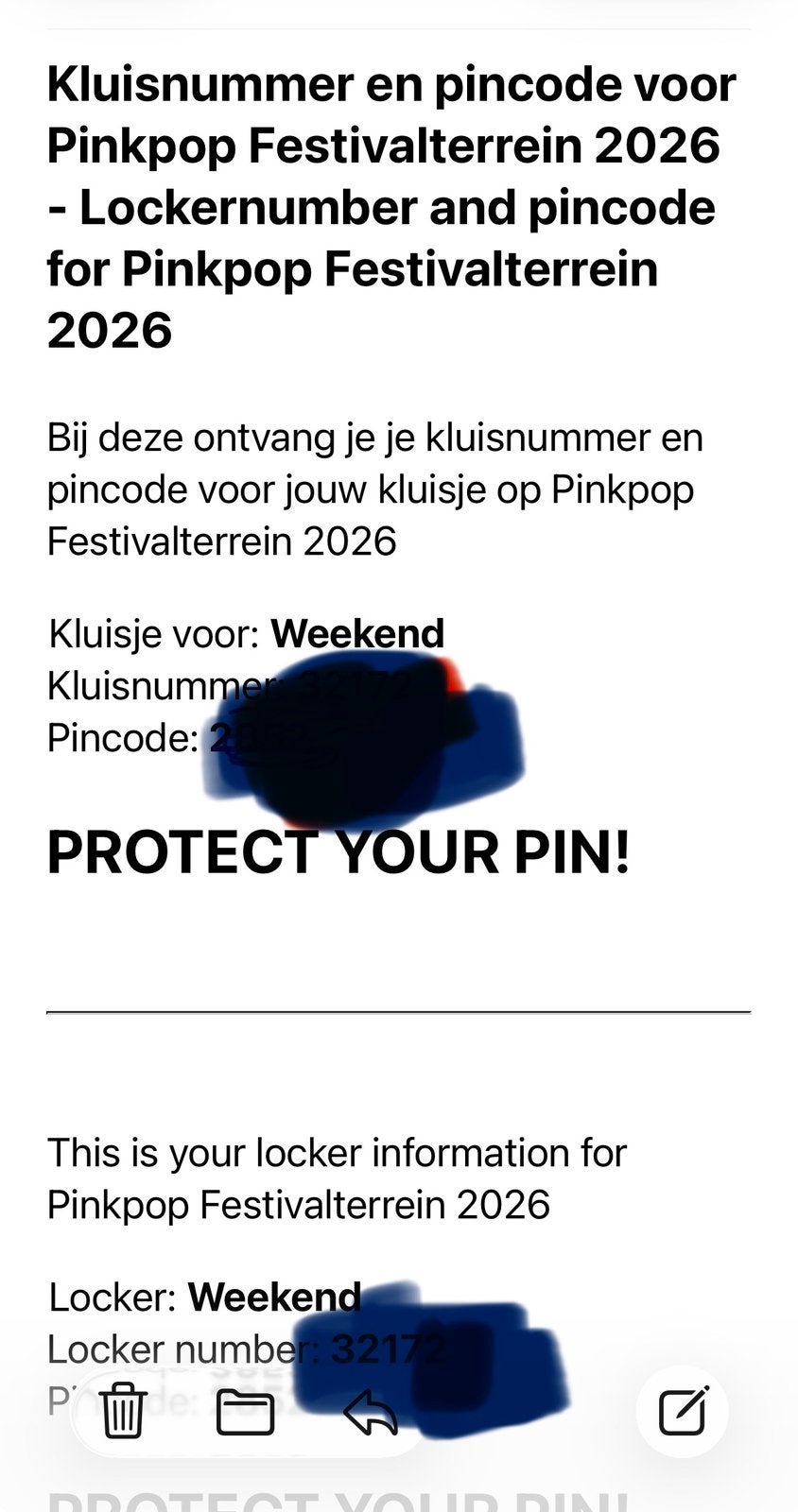 Pinkpop kluisje weekend, binnen terein, Tickets en Kaartjes, Twee personen, Overige soorten