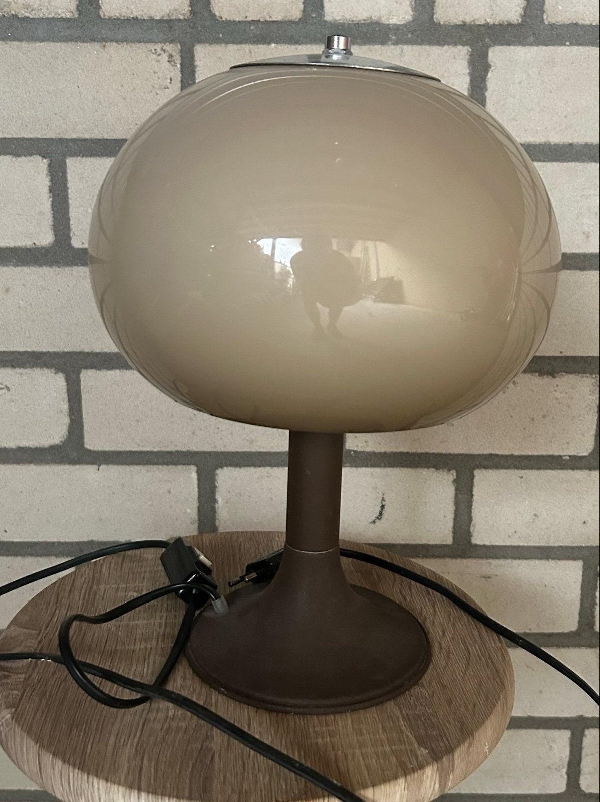 Dijkstra Mushroom tafellamp - werkt perfect, Huis en Inrichting, Lampen | Tafellampen, Beige, Gebruikt, Vintage, Paddenstoellamp