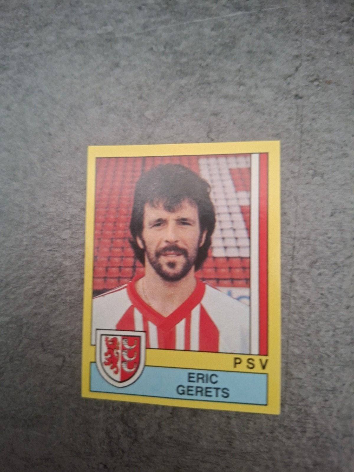 Panini sticker Voetbal 90. Eric Gerets PSV Eindhoven., Ophalen of Verzenden, Zo goed als nieuw, Sticker