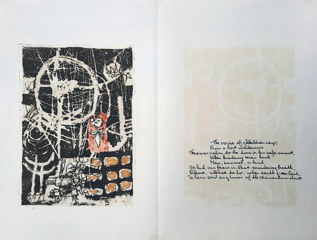 The voice of children says - Kunstenaar: Jan Montyn, Ophalen, 61 cm, 66 cm, Met tekst