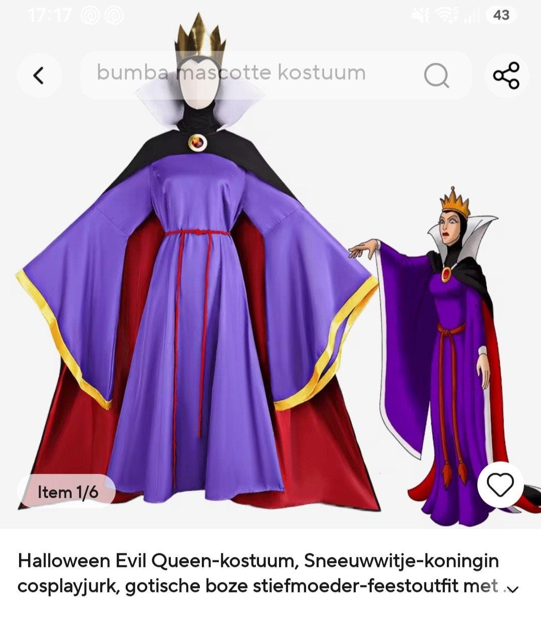 Boze Stiefmoeder Sneeuwwitje Halloween, Kleding | Dames, Maat 38/40 (M), Nieuw, Ophalen of Verzenden, Halloween