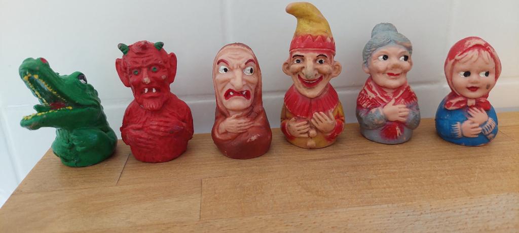 6 vingerpoppen jaren 50 / 60 ., Antiek en Kunst, Ophalen of Verzenden