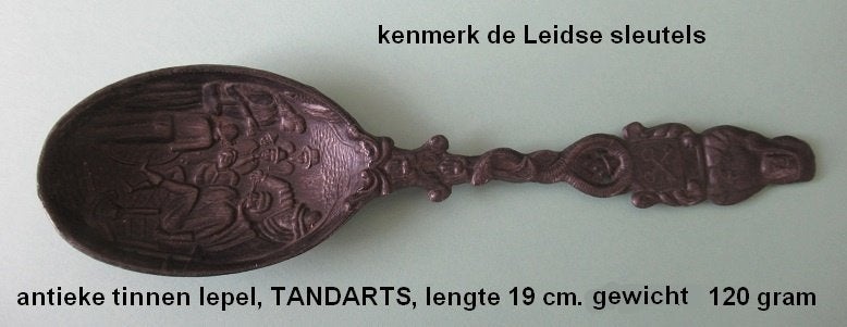 antieke tinnen lepel, Leiden, Tandarts, Ophalen of Verzenden