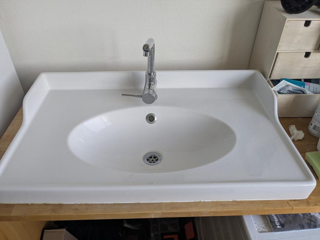 IKEA RÄTTVIKEN Wastafel met kraan, Ophalen, Chroom, Wastafel