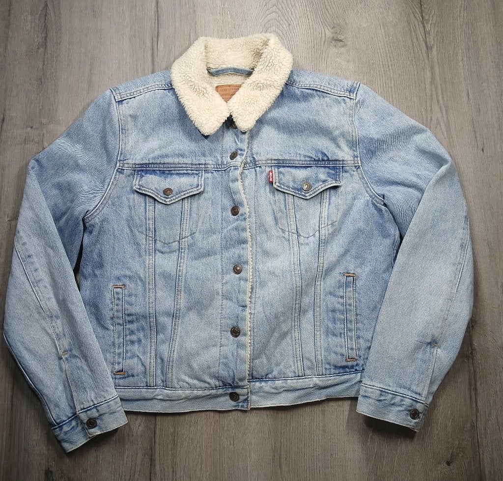 Levi’s Sherpa Trucker Spijkerjack, Maat 52/54 (L), Levi's, Blauw, Ophalen of Verzenden