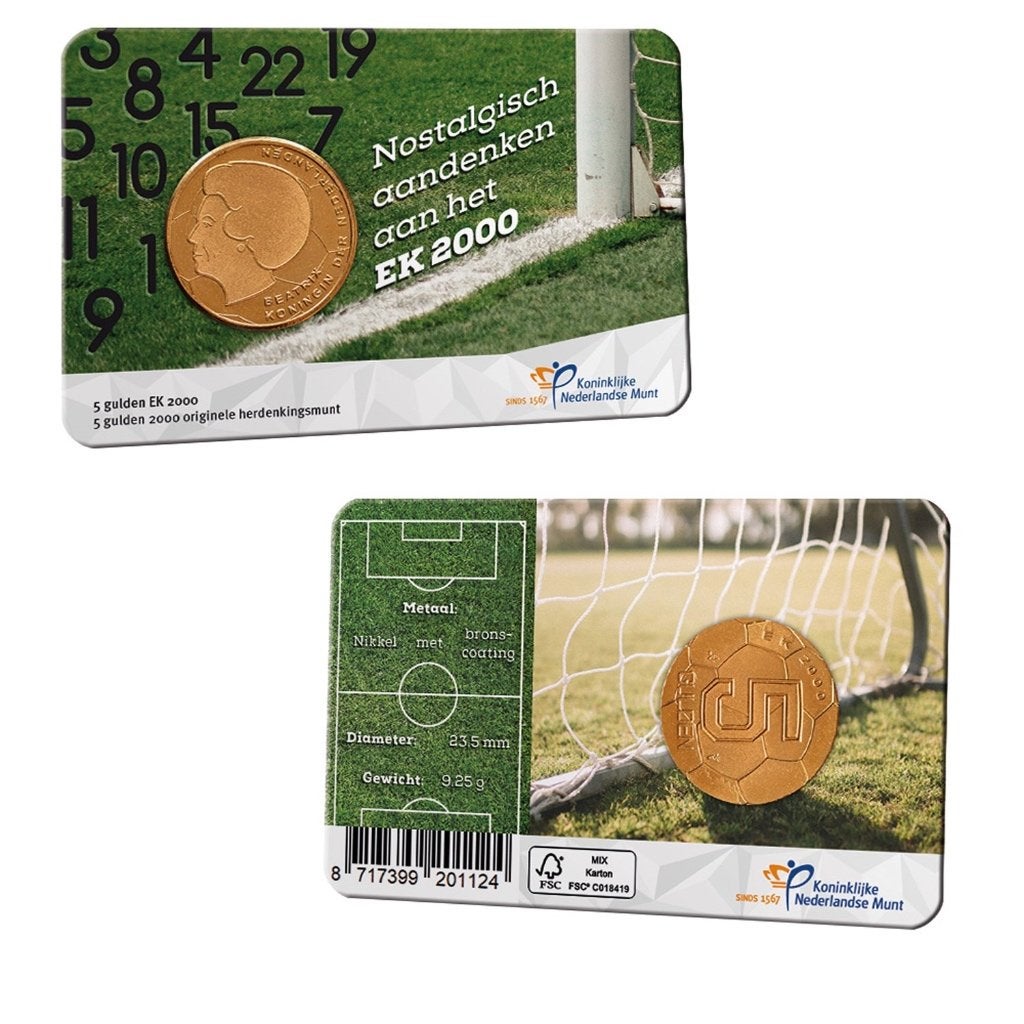 EK Vijfje 2000 in coincard, Ophalen of Verzenden, Koningin Beatrix, 5 gulden, Losse munt