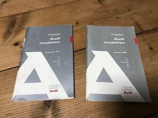 Audi prijslijst boekjes vintage  1997  en  1998, Ophalen of Verzenden, Gelezen, Audi
