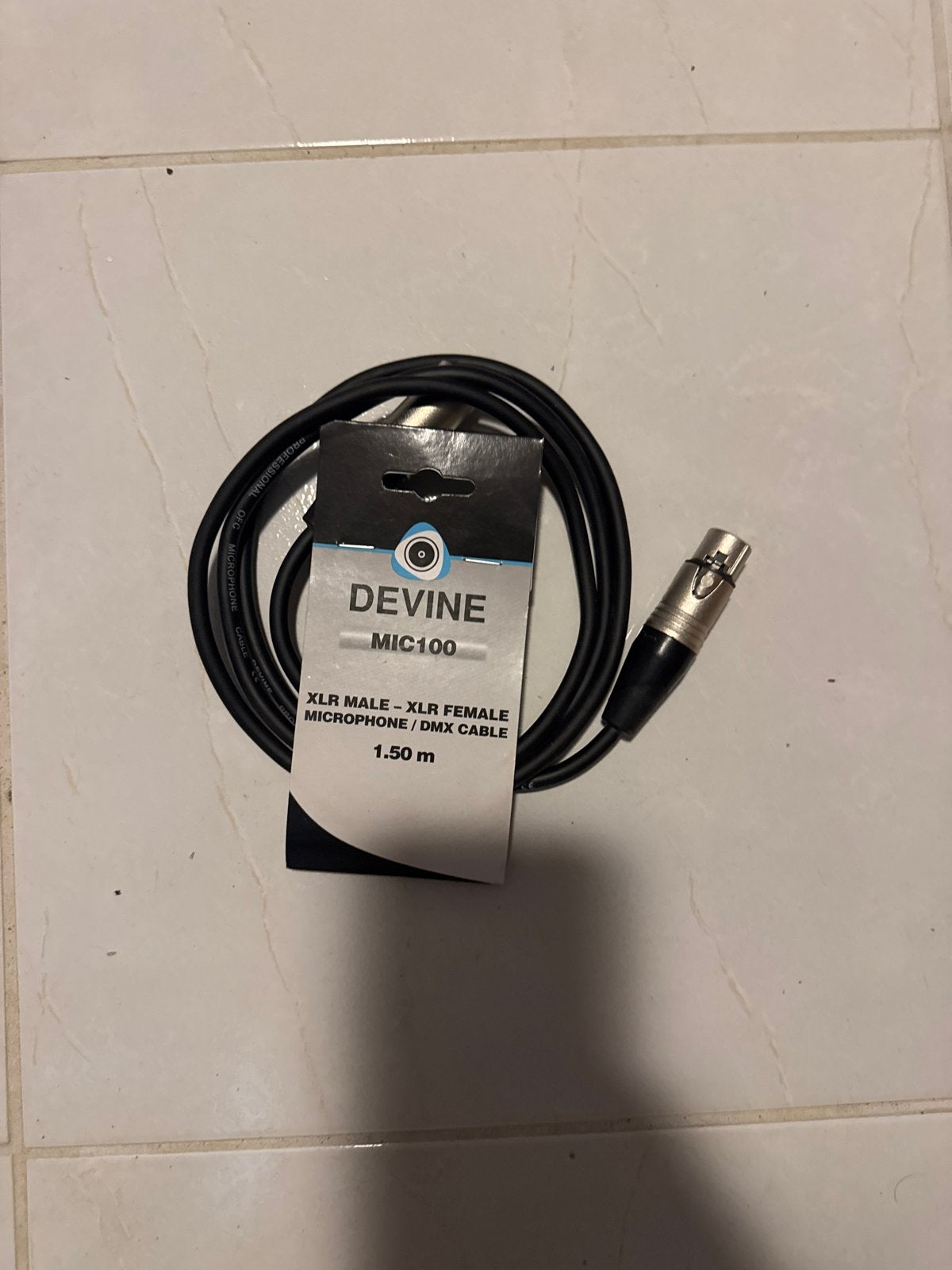 Devine MIC100 XLR Microfoon/DMX Kabel - 1.50m, Ophalen, Nieuw, Microfoon