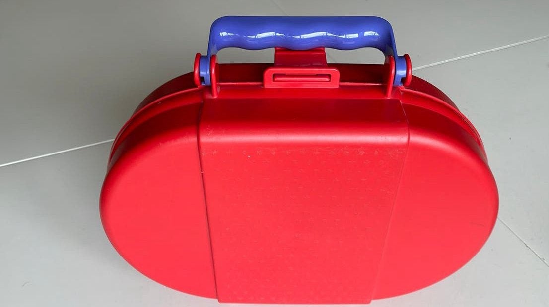 Tupperware lunchkoffertje met broodtrommel en beker, Ophalen of Verzenden, Gebruikt, Overige kleuren, Overige typen