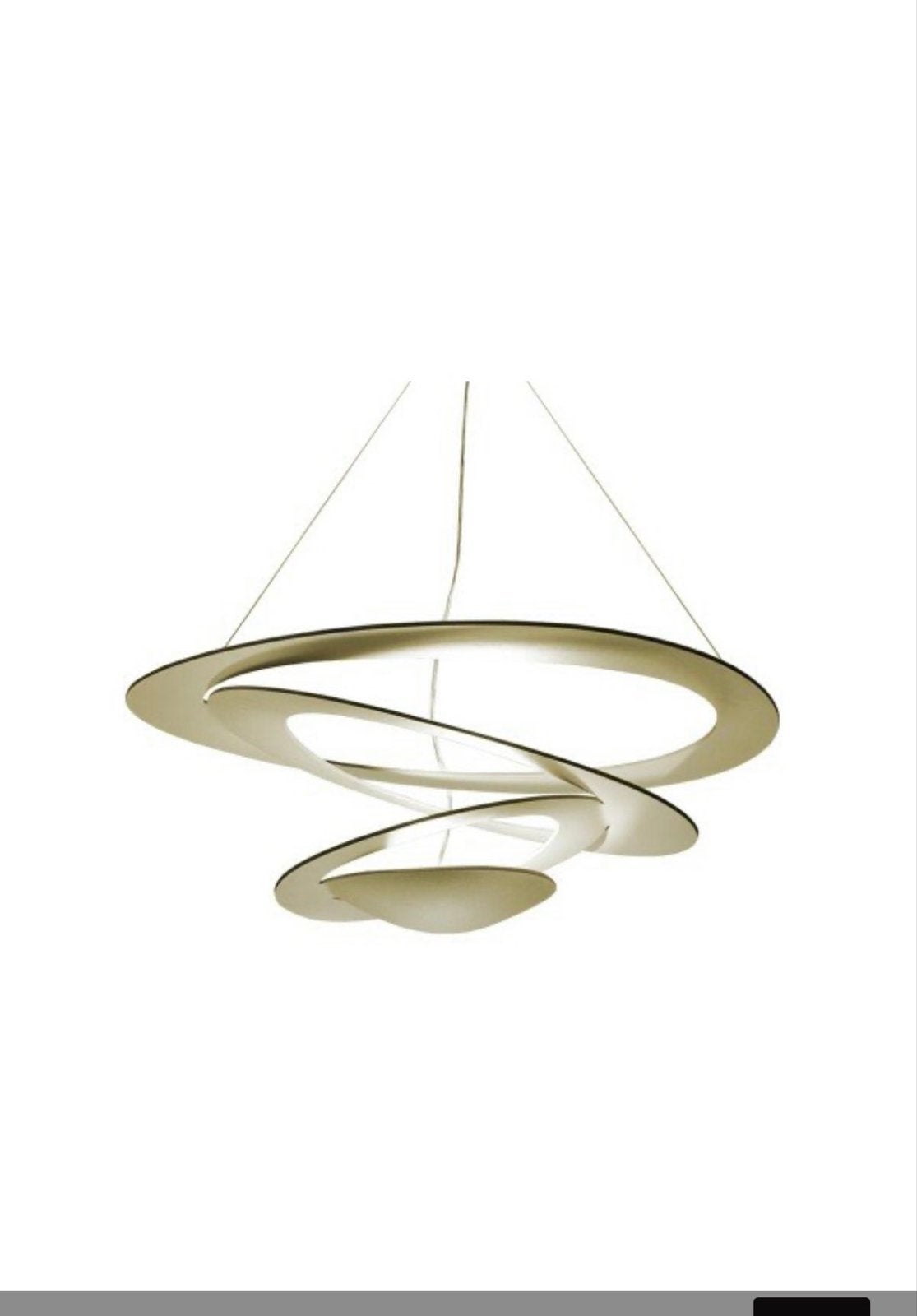 Artemide Pirce Sospensione Mini LED Design Hanglamp -goud, Ophalen, Zo goed als nieuw, Metaal, Overige fittingen