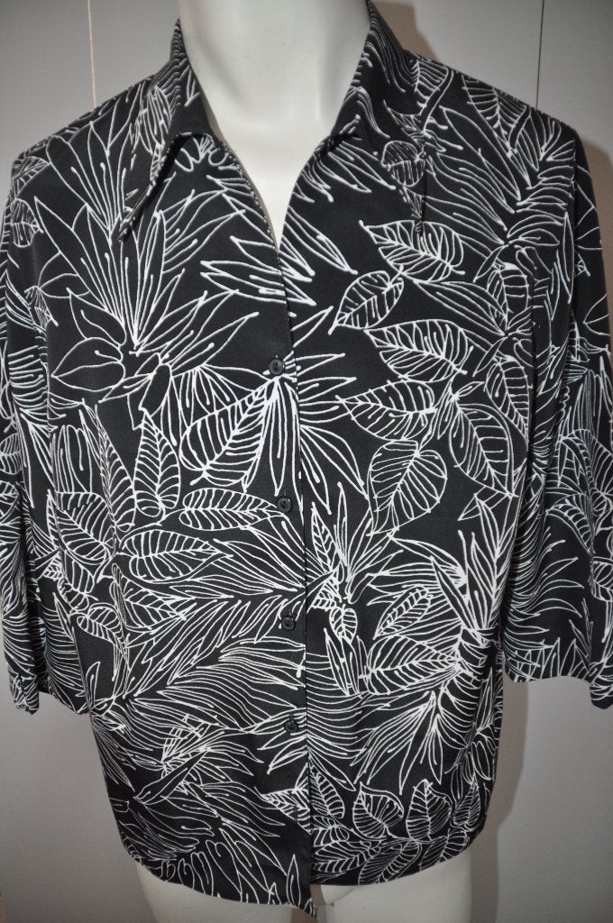 TUW81 Erfo Blouse maat 44 Zwart Wit, Ophalen of Verzenden, Zo goed als nieuw, Overige kleuren, Blouse of Tuniek
