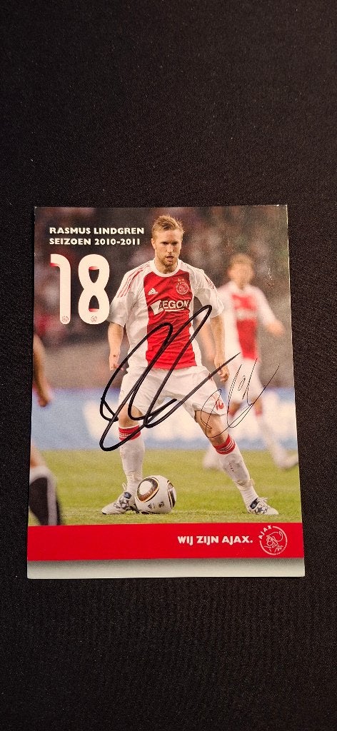 Spelerskaart met handtekening; Rasmus Lindgren # Ajax, Ophalen of Verzenden, Nieuw, Ajax, Spelerskaart