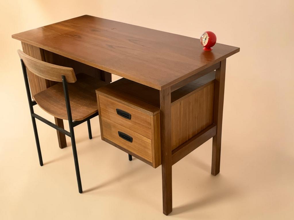 Vintage Teak Deens Bureautje - Originele Staat, Antiek en Kunst, Ophalen