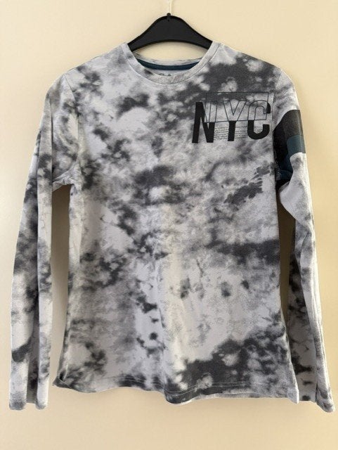 C&A jongens longsleeve zwart/wit maat 176/182 ZGAN, C&A, Ophalen of Verzenden, Zo goed als nieuw, Shirt of Longsleeve