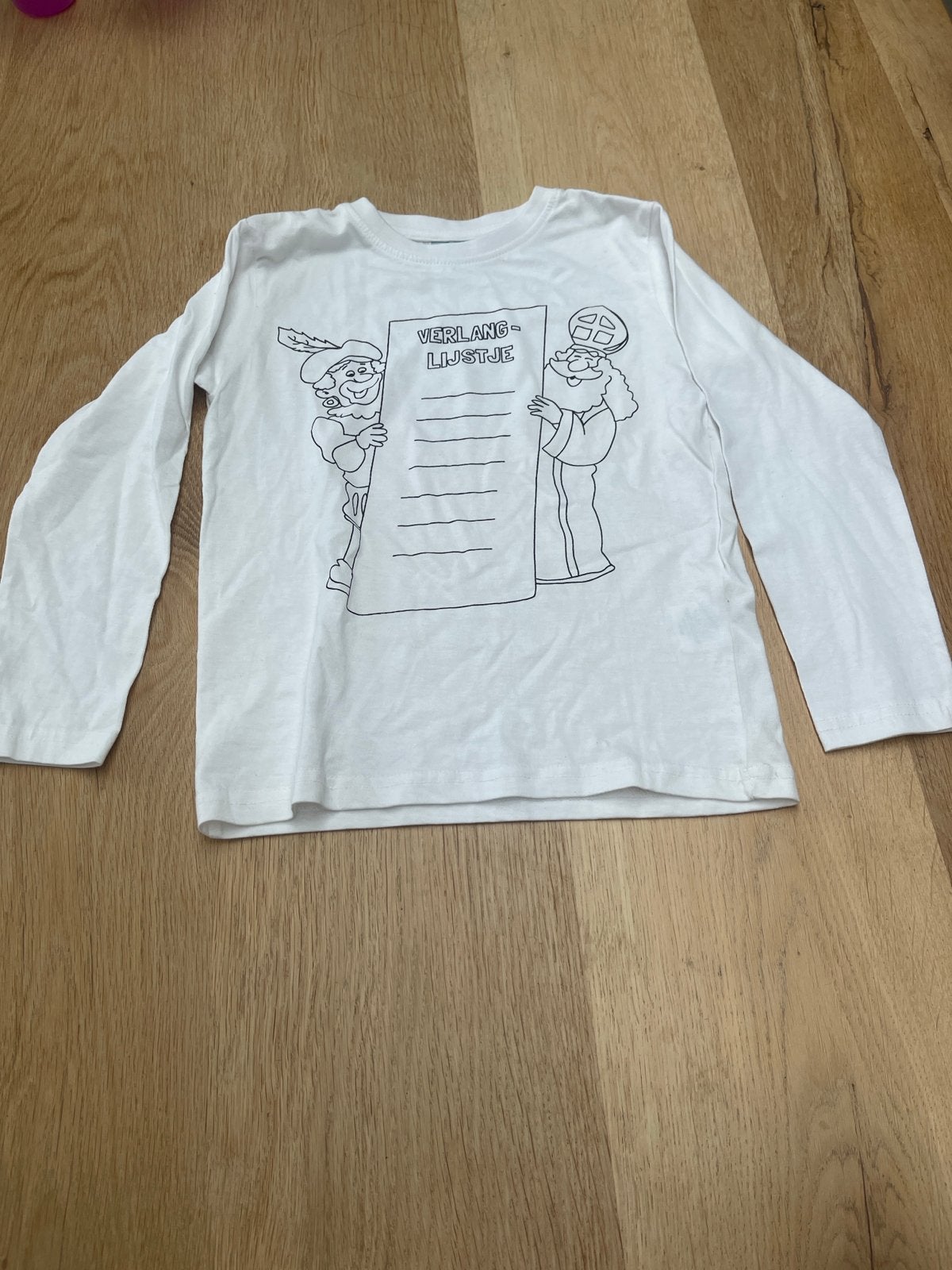 Nieuw Sinterklaas shirt - Verlanglijstje - Maat 116/122, Kinderen en Baby's, Ophalen of Verzenden, Nieuw, Jongen of Meisje, Shirt of Longsleeve