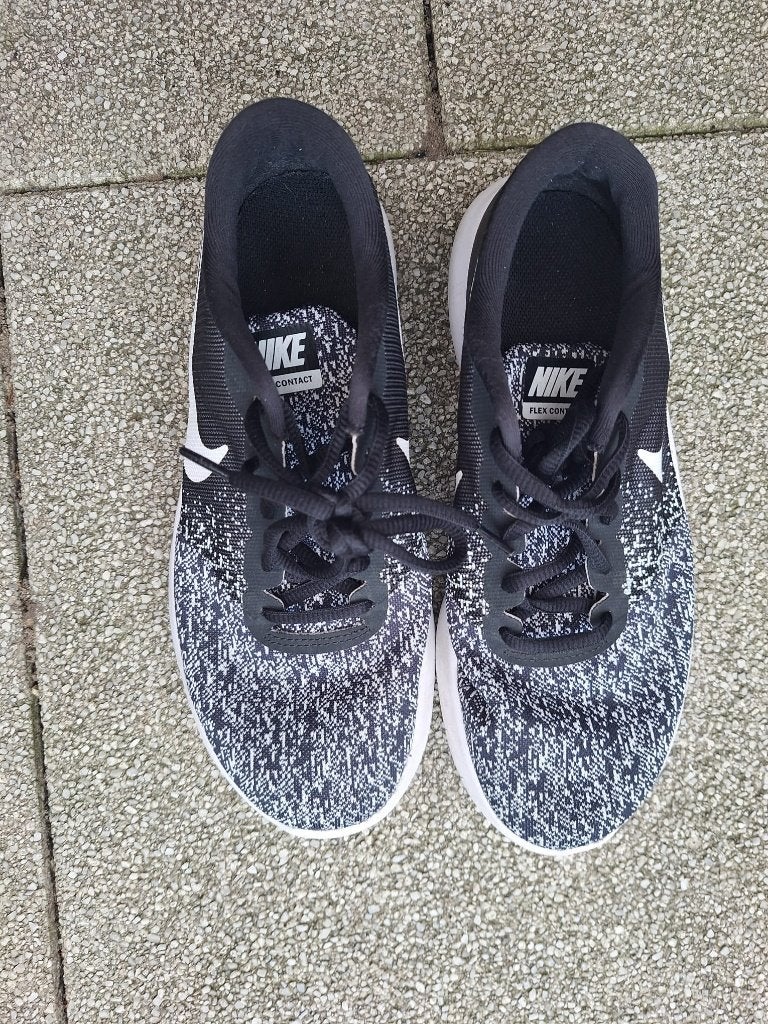 Nike Flex Contact hardloopschoenen zwart/wit, Zwart, Nike, Ophalen of Verzenden, Sneakers of Gympen