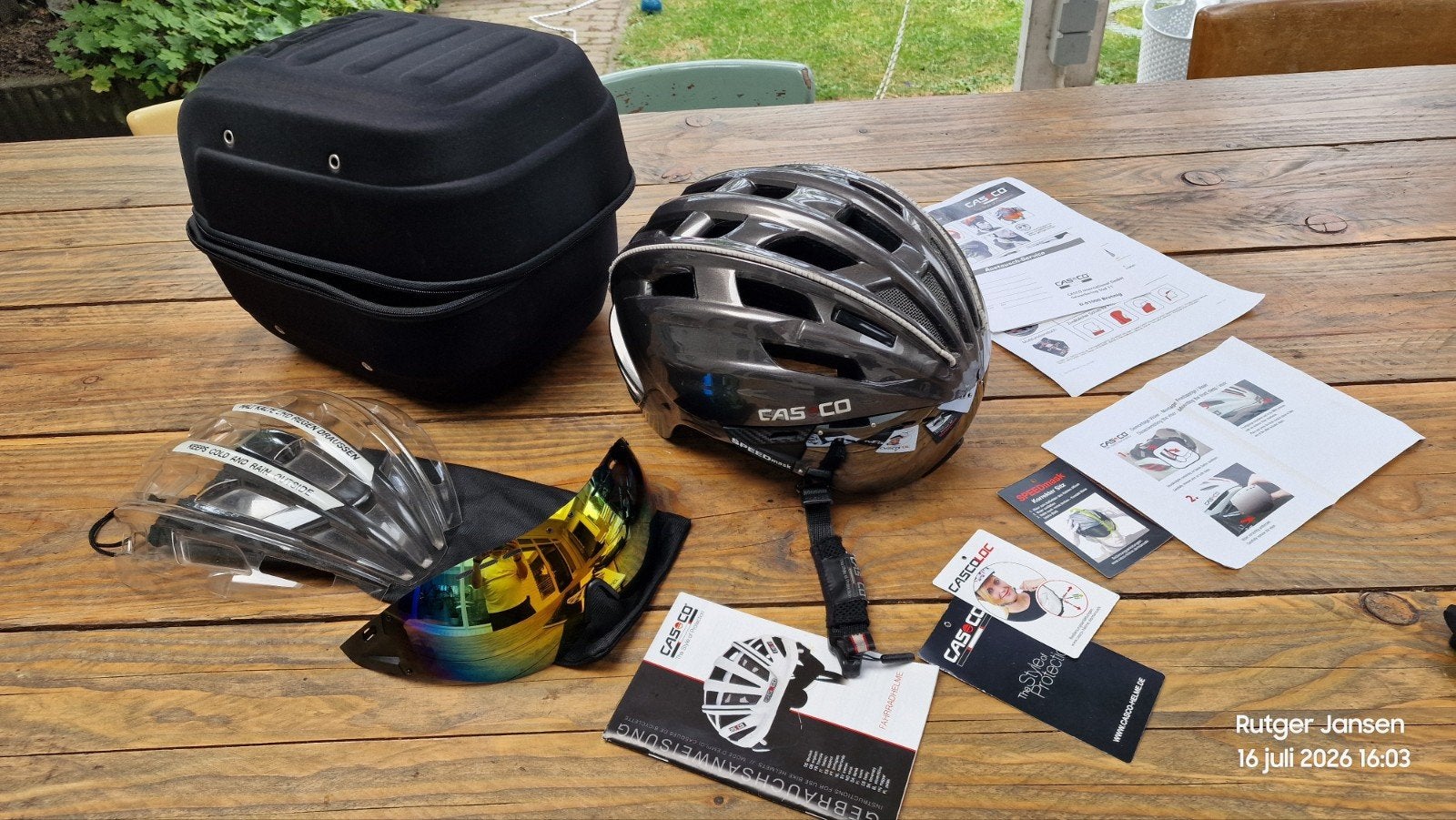 Casco Speed TC Plus fietshelm met vizier en hoes, Fietsen en Brommers, Gebruikt, Ophalen of Verzenden, Casco, L