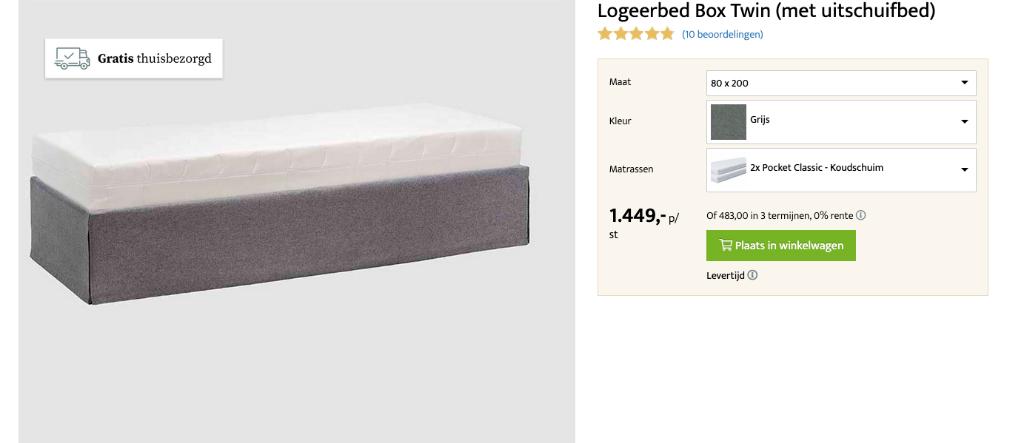 Box twin bed   hotelbed, Ophalen, Zwart, Tweepersoons, Zo goed als nieuw