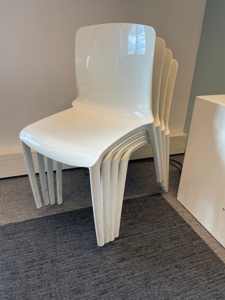 10 Casprini "Tiffany" stoelen, Ophalen, Kunststof, Gebruikt, Wit