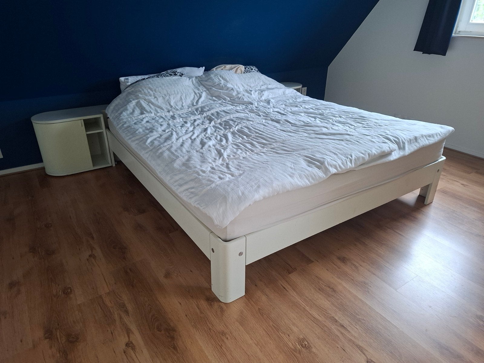 Auping bed 180x200 met handverstelbare spiraalbodems, Huis en Inrichting, Wit, Tweepersoons, Ophalen of Verzenden, 180 cm