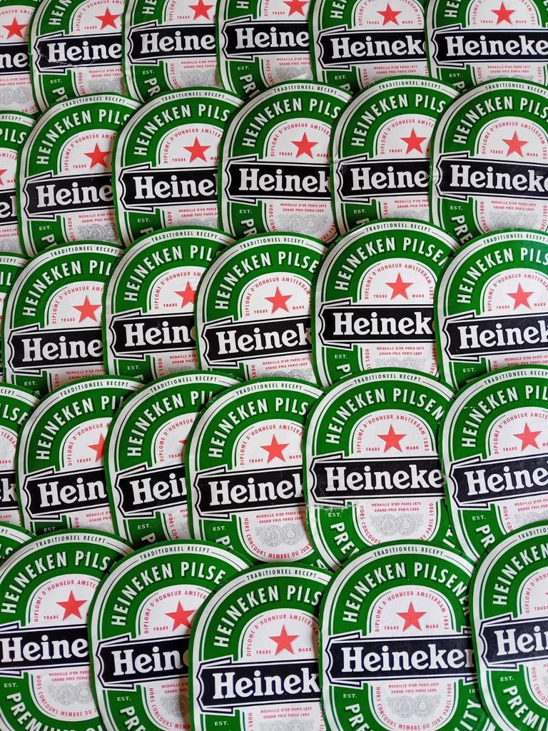 700+ Heineken bieretiketten van bruine flessen (vintage), Ophalen of Verzenden, Gebruikt, Overige typen, Heineken