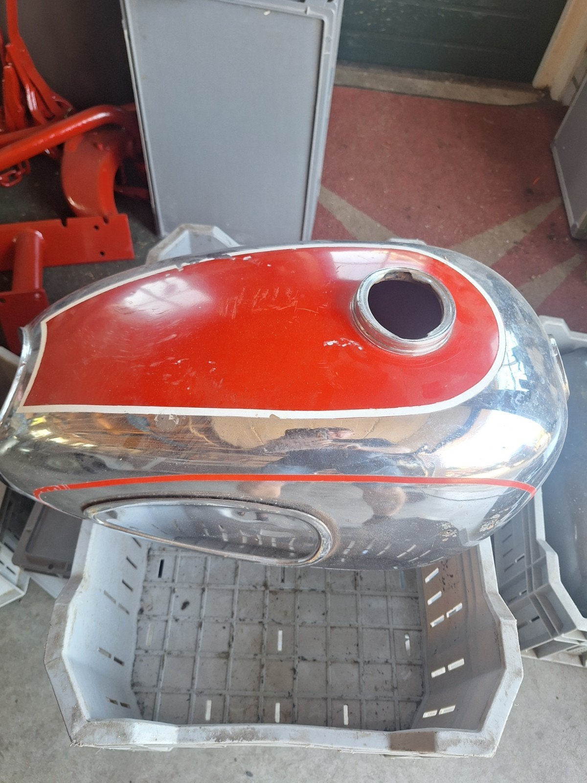 horex regina  tank - rood/chroom, gebruiks, Ophalen, Gebruikt, Tank, Overige merken