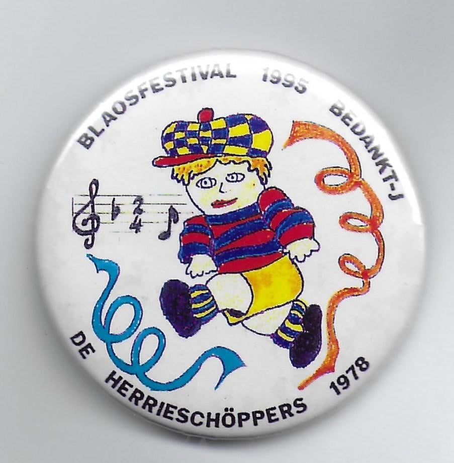 Button V.V. De Herrieschöppers - Weert 1978, Verzamelen, Ophalen of Verzenden, Gebruikt, Overige onderwerpen