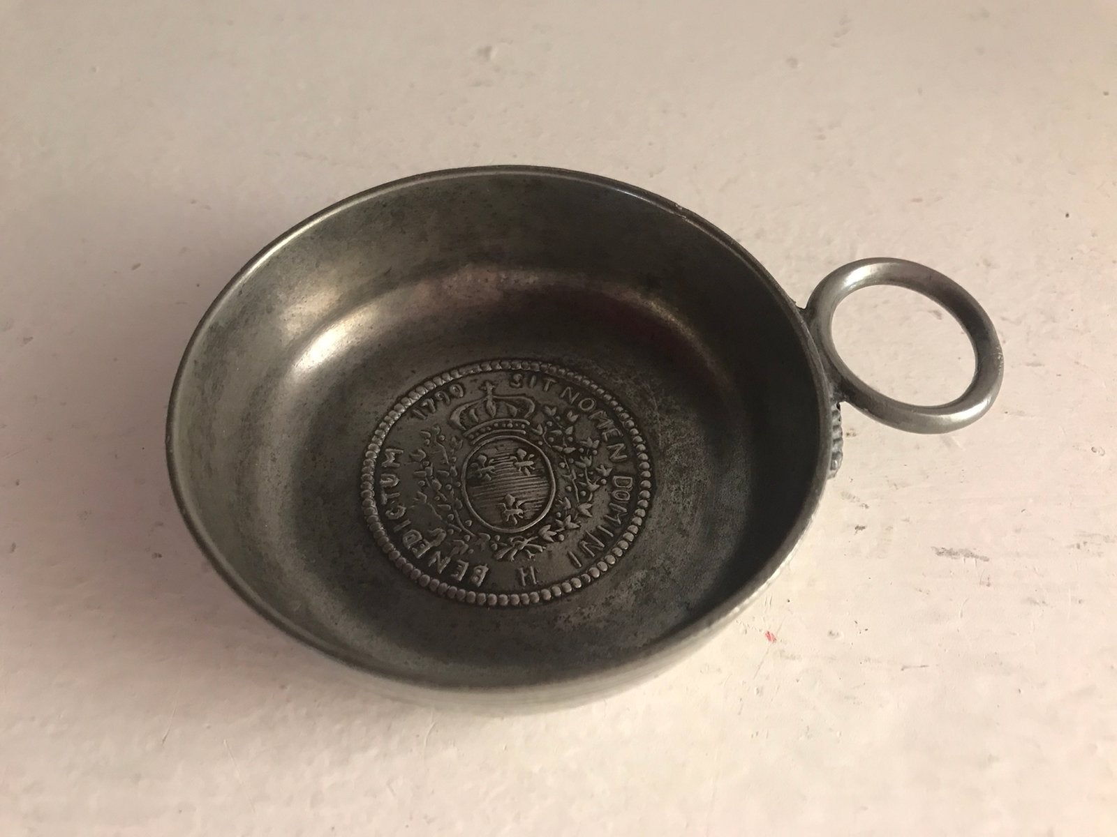 Wijnproefbeker tin / tastevin 1790, Ophalen of Verzenden