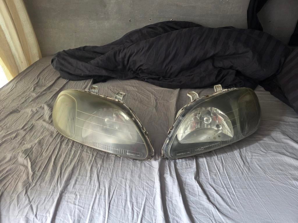 Black Housing Koplampen honda civic opknappers, Ophalen, Gebruikt, Honda