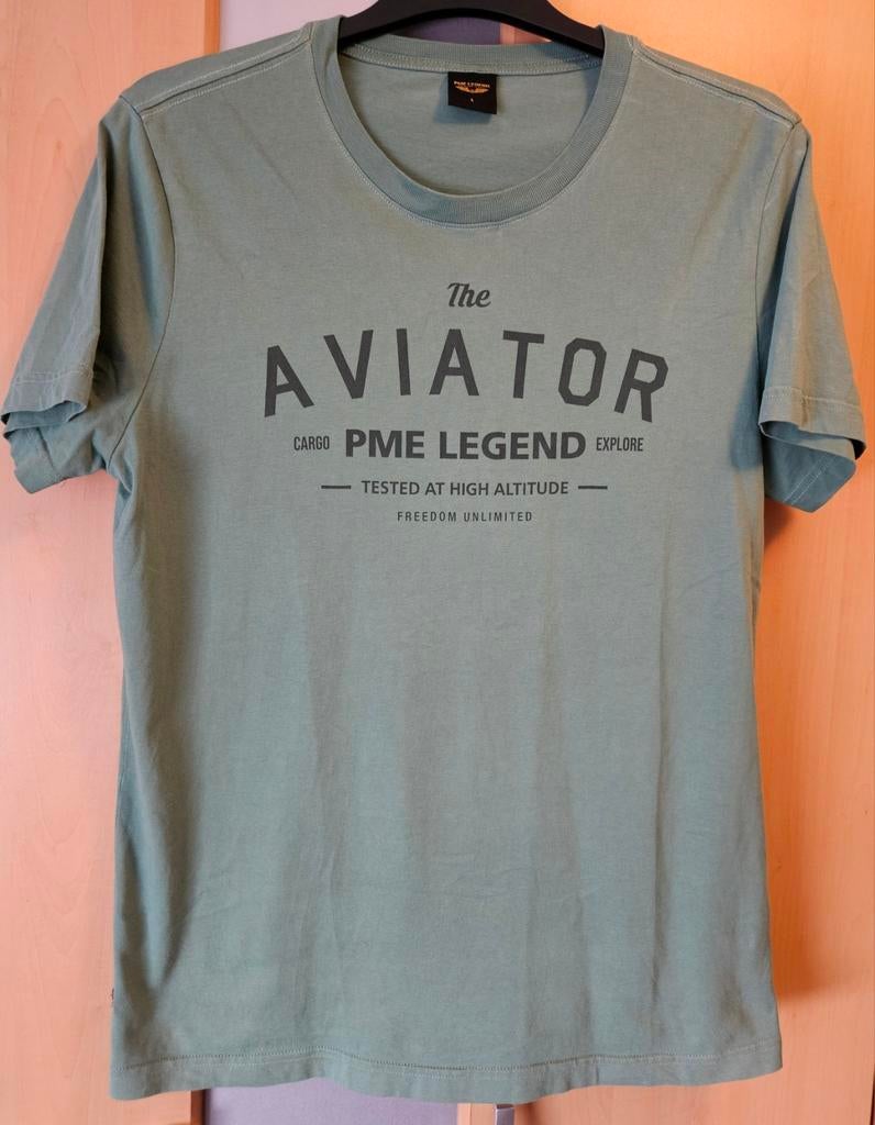 PME Legend herenshirt groen - The Aviator - Maat L, Kleding | Heren, T-shirts, Maat 52/54 (L), Ophalen of Verzenden, Zo goed als nieuw