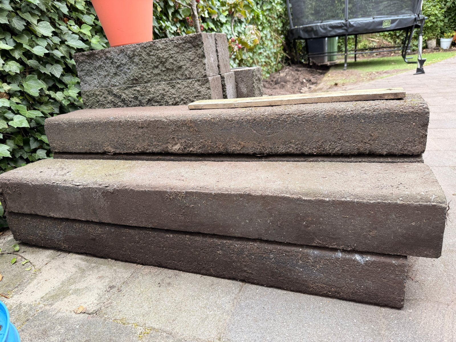 9 beton bielzen 120x20x12 cm, Ophalen, Gebruikt, 100 tot 200 cm, Biels